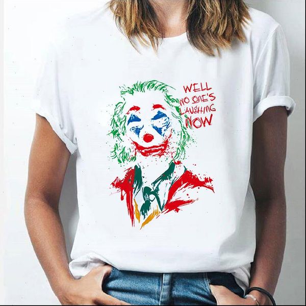 

womens t shirts shirt women tshirts graphic tees halloween summer short sleeve clown print girls ladies punk style plus size, White