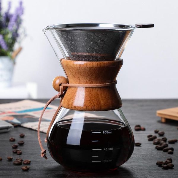 

coffee pots glass pot set hand-made filter-drip type funnel filter cup