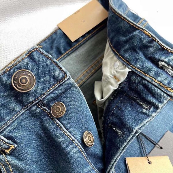 

autumn women's high waist washed blue slim pencil pants leggings