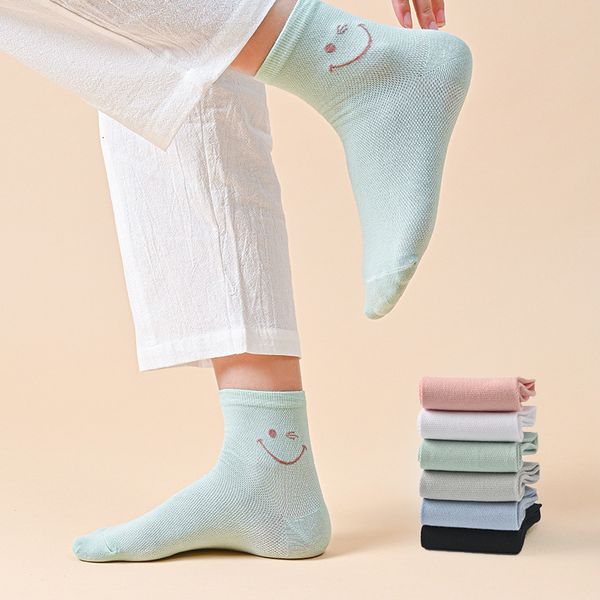 

socks hosiery summer korean candy jacquard cotton thin antibacterial breathable socks multi color mixed, Black;white