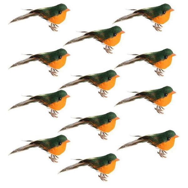 

robin bird christmas tree decoration craft artificial feather ornaments garden decorative objects & figurines