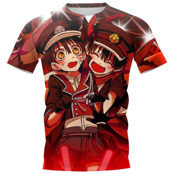 

men's t-shirts cloocl men t shirts anime toilet bound hanako kun 3d printed tee shirt short sleeve fashion harajuku streetwear, White;black