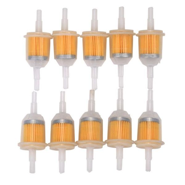 

parts 10pcs universal inline gas/fuel filter 6mm-8mm 1/4" for lawn mower small engine auto motorcycle accessories oil
