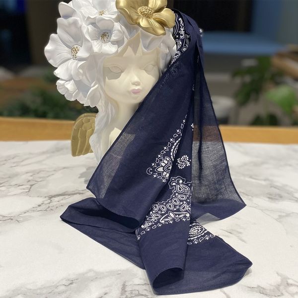 

2id cotton square face towel face towel small cravat square scarfhandkerchief temperament ties small scarf versatile decorative hair band, Black;gray