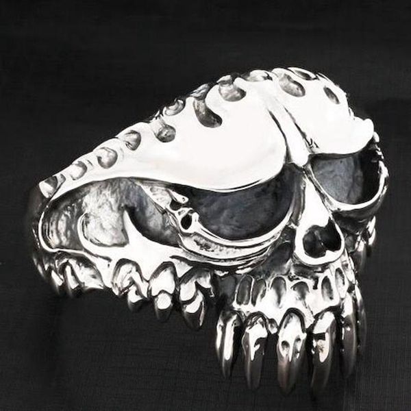 

bangle fashion mens stainless steel skull bracelet motorcycle goth punk jewelry gift, Black