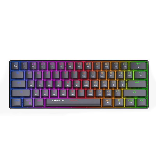 

ly designed wired/wireless bluetooth gaming 61-key mechanical 60% keyboard three-mode backlit keyboards