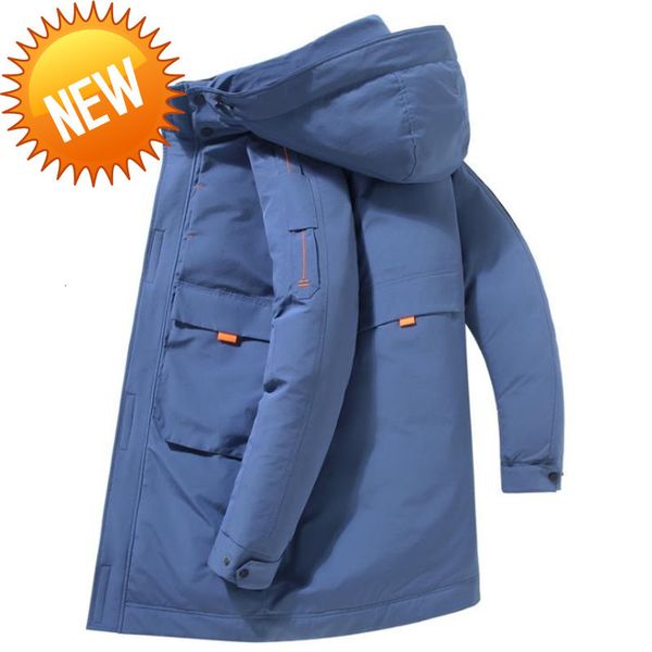 

2021new winter jacket men overcoat windproof down white duck coat parkas s warm -30degrees coa, Black