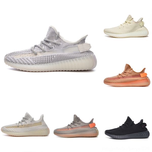 

with box fashion kanyewest form new 350 shoe static reflective gid glow in the designer mens running shoes 350 true clay women men sports, Black