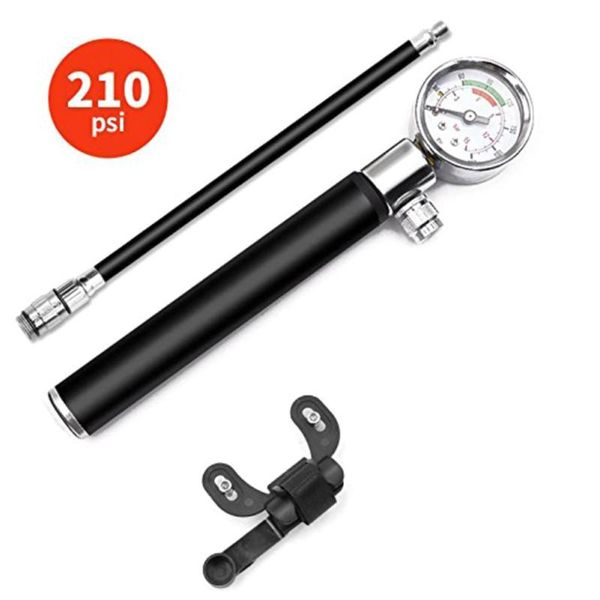

bike pumps bicycle pump with pressure gauge 210 psi portable hand cycling presta and schrader ball road mtb tire est