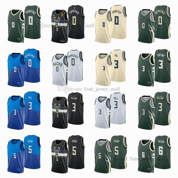 

printed city basketball jerseys donte 0 divincenzo george 3 hill rodney 5 hood grayson 6 allen jersey color white red blue black, Black;red
