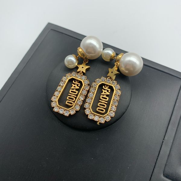 

dijia d's new star pearl net red letter diamond earrings female8554, Black