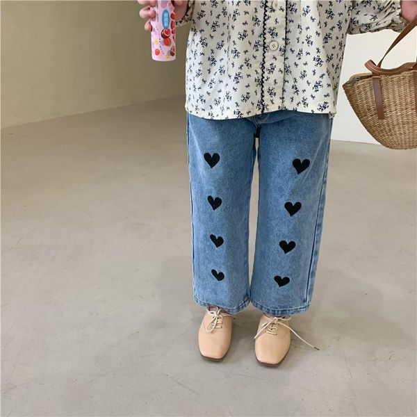

jeans girls baby's kids long pants jean 2021 solid spring autumn toddler cotton casual trousers princess children's clothing, Blue
