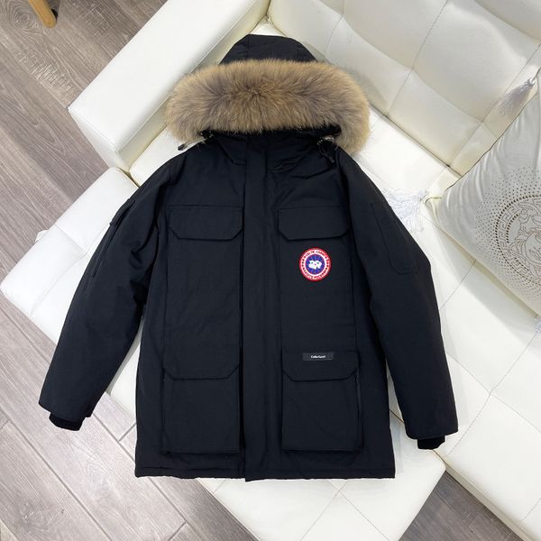 

2021 winter new ouyang nana men's outdoor work clothes down jacket women's medium and long thickened fashion, Black