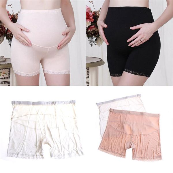 

maternity bottoms modalto belly shorts for pregnant women soft safety short pants underwear briefs woman, White