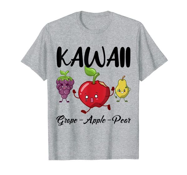 

great grape-apple-pear gift - they see me funny kawaii g-a-p t-shirt, White;black