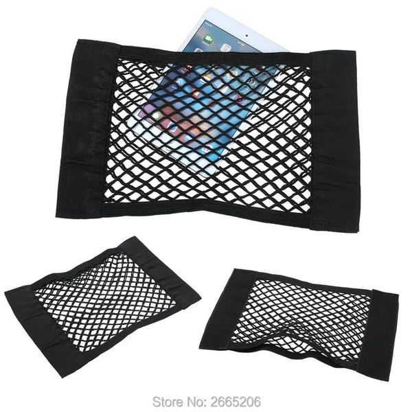 

car organizer 1pcs universal accessories trunk bag storage network seat back mesh magic tape luggage holder styling