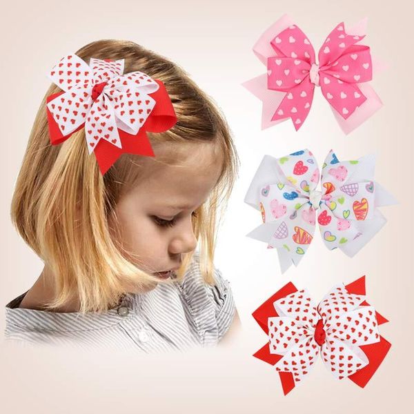 

hair accessories christmas 2021 for girls dot print ribbon hairbows baby girl hairclips natal party clips barrettes, Slivery;white