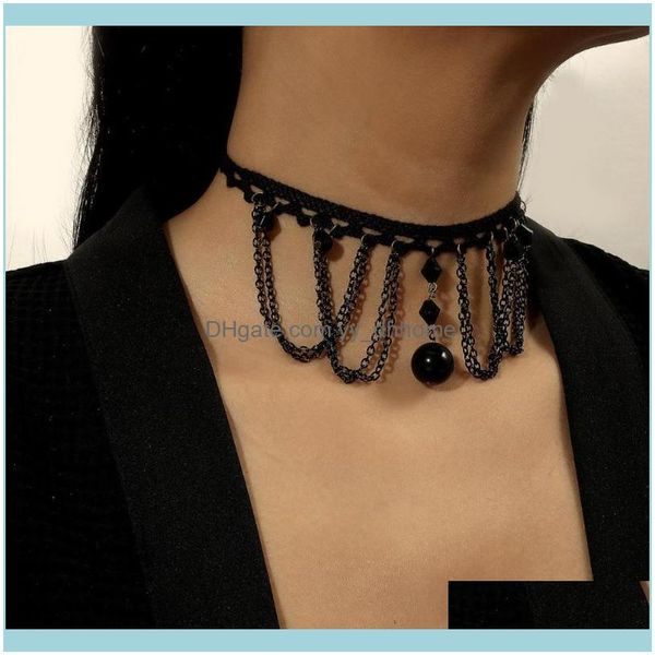 

necklaces & pendants jewelryromantic lace pendant beads necklace choker for women girls embroidery fashion sweet design aessory, Golden;silver
