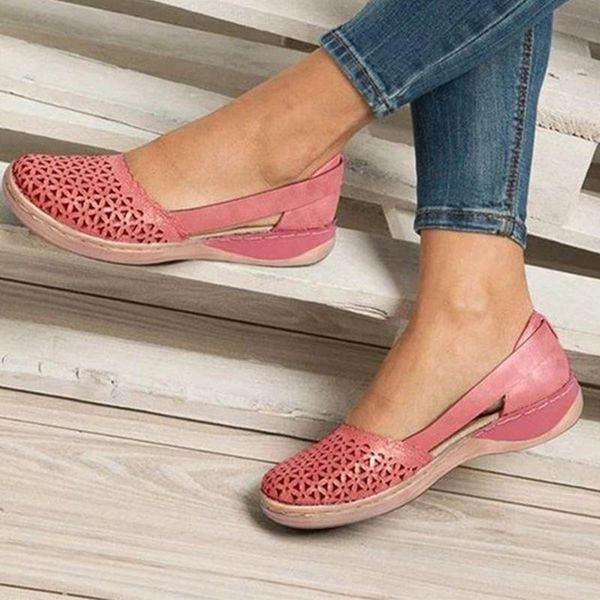 Estate donna zeppe sandali ortopedici scarpe da ufficio donna scava fuori vintage slip on cucito casual borsite da donna