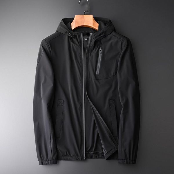 

men's jackets male jacket fashion thin zipper hooded mens and coats hight quality solid color slim fit black man 4xl, Black;brown
