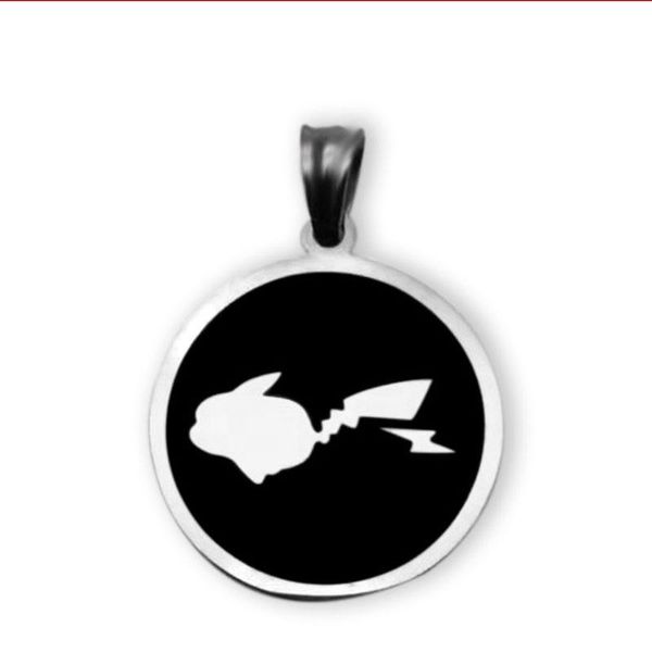 

pendant necklaces necklace men black round stainless steel fashion chain wholesale jewelry on the neck gifts for male accessories, Silver
