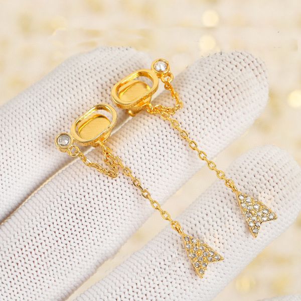 

fashion tassel charm earrings aretes orecchini for women party wedding lovers gift jewelry engagement with box hb318, Golden