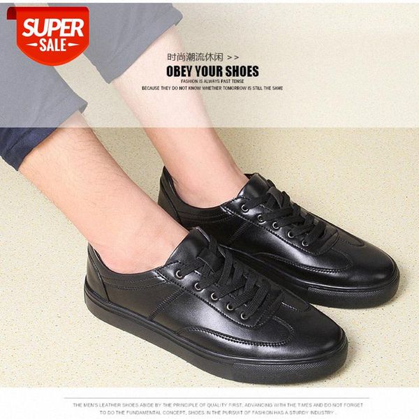 

leather shoes tide autumn breathable thin casual sports white all-match men's green #3s3v, Black