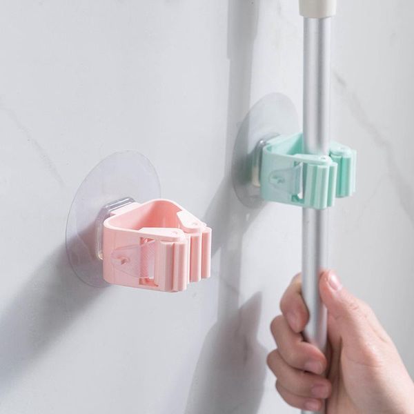 

hooks & rails fashion wall mounted mop organizer holder brush broom hanger home storage rack bathroom suction hanging pipe kitchen tools