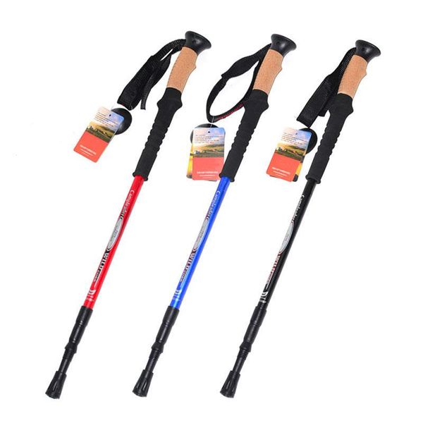 

trekking poles 1pcs anti nordic walking sticks hiking ultralight canes with rubber tips protectors