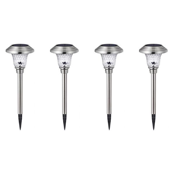 

lawn lamps 4pcs night auto on off garden lighting easy install stainless steel solar powered lamp outdoor waterproof driveway pathway
