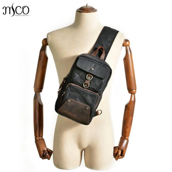 

travel anti-theft crossbody bags for messenger bag vintage canvas waterproof single shoulder male leather chest waist