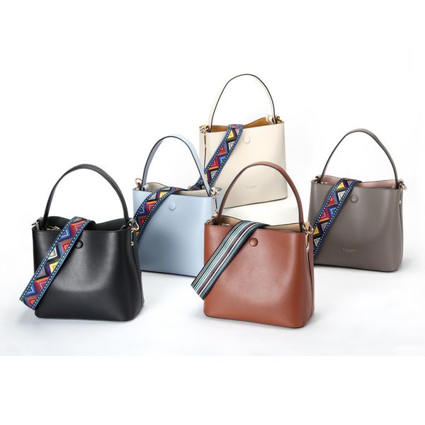 

2021 leather and cowhide wave hand can cross carry handmade women's bag