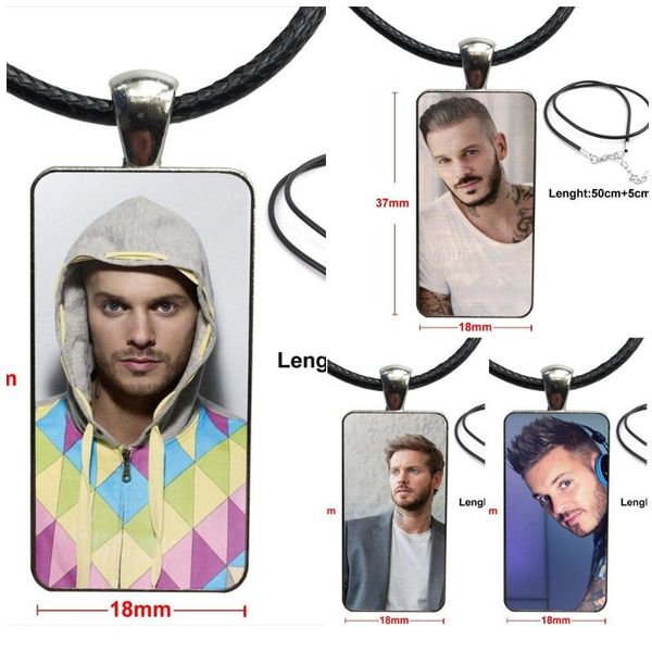 

pendant necklaces for women men fashion glass cabochon rectangle necklace choker jewelry m pokora mapokora soft, Silver