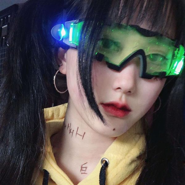 

party masks japan harajuku anime glasses led shiner super cool safety goggles cosplay future machinery night vision fancy gift