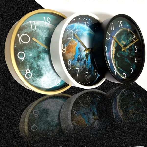 

inch metal silent wall clock modern design quiet sweep movement clocks no-ticking watch living room