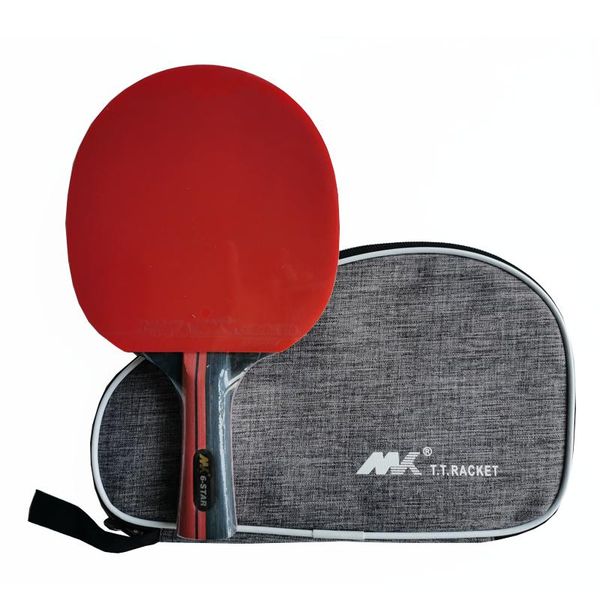 

ply pure wood carbon table tennis racket double face pimples-in sticky rubber 6 star pong paddle bat raquets
