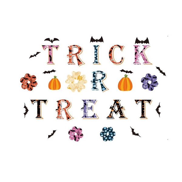 

wall stickers pack of 2 halloween decor trick or treat letters decals removable window