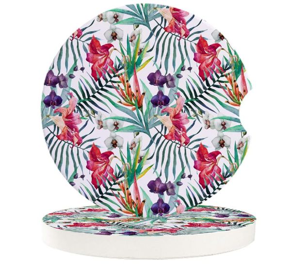 

table runner car ceramics coasters tropical plant leaf flower cup mat mug teacup pad accessories home decor
