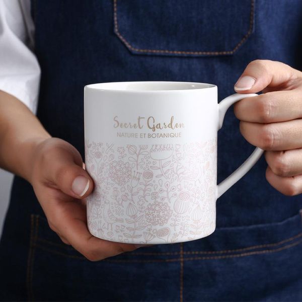

mugs creative plant water cup color simple mug coffee tea cartoon office household ceramic nordic couple lid sublimation tumbler