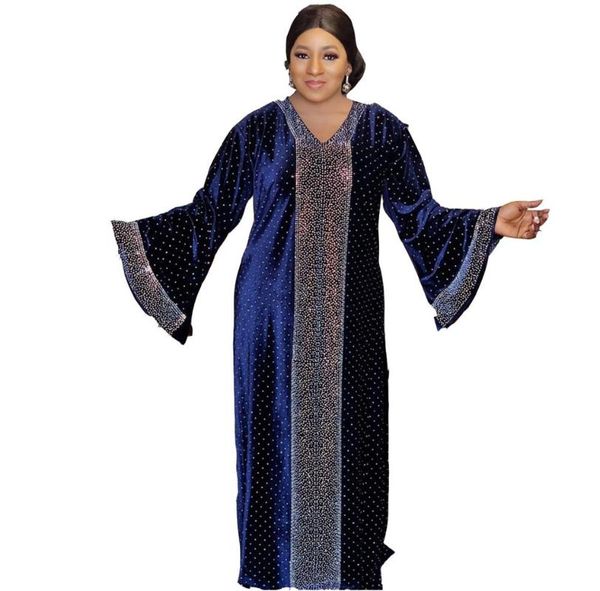 

tilapia fashion african plus size women autumn long sleeve gown gorgerous maxi diamond dress casual dresses, Black;gray