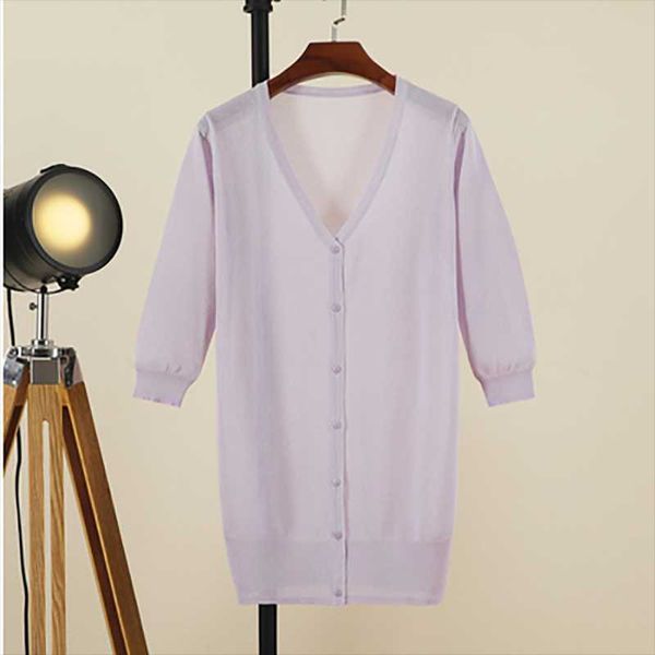 

women's jackets 2021 summer suspender skirt with sunscreen blouse, three-quarter sleeves ice silk knit sweater cardigan thin mid-length, Black;brown