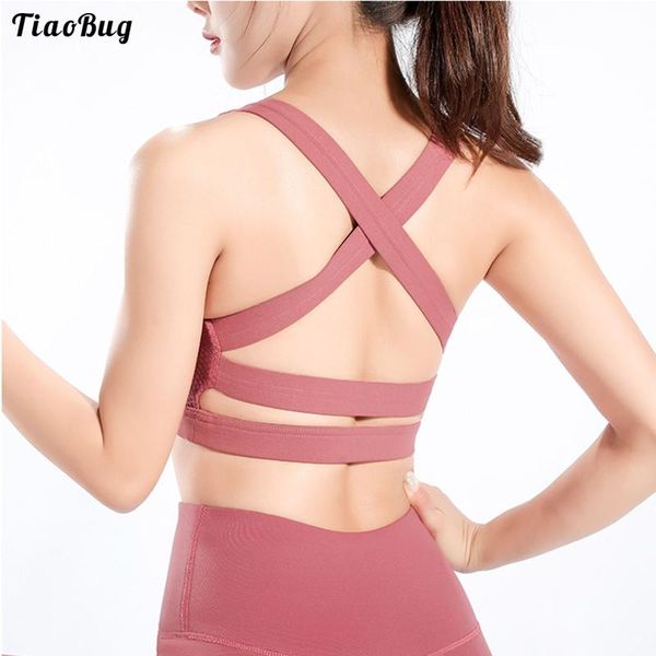 

women scoop neck sleeveless racer back sports bra breathable criss cross vest crop for gym yoga workout running fitness outfit