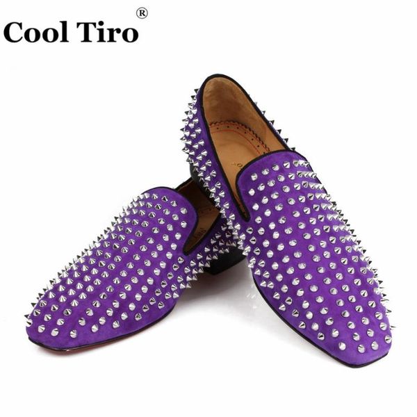

dress shoes handmade studded spikes loafers men flats moccasins purple suede slippers formal wedding mens casual leather, Black