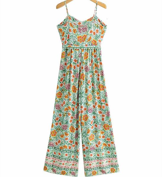 

women's jumpsuits & rompers sweet women v neck bow lace 2021 summer fashion ladies country style female printed suspender jumpsuit, Black;white