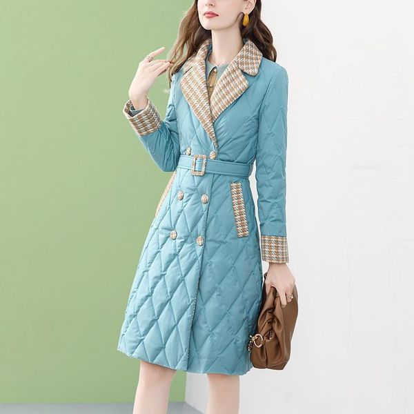 

woman jacket parkas coat blue faux down cotton-padded for women winter cotton clothing thick veste femme women's, Black