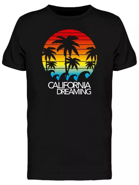 

Cali Dreaming Retro Graphic Tee Men's -Image by Shutterstock, White;black