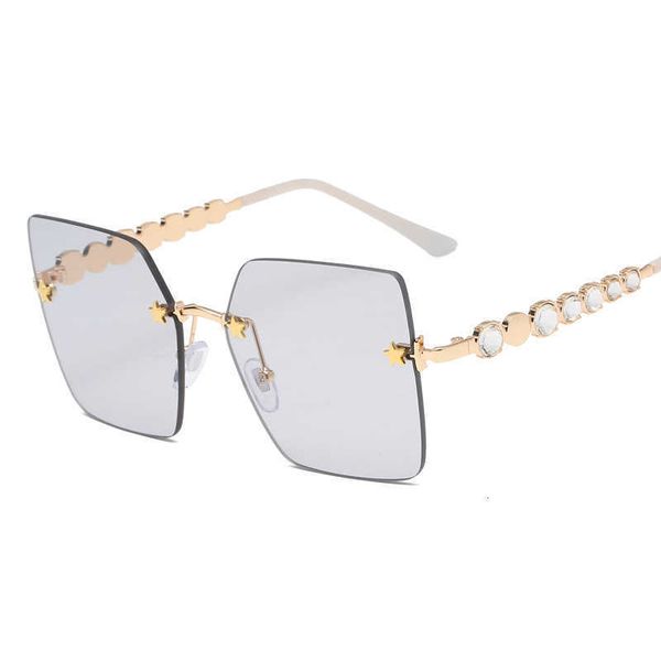 

aviator sunglasses teenyoun 2021 fashion women oversize gradient sunglasses metal square diamond sun glasses female shades oculos de sol uv4, White;black