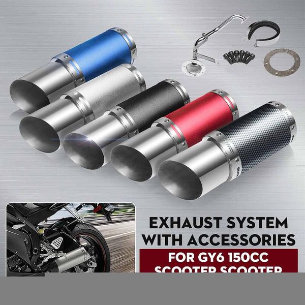 

motorcycle exhaust system motocycle scooter short performance muffler 4 stroke for gy6 125cc 150cc