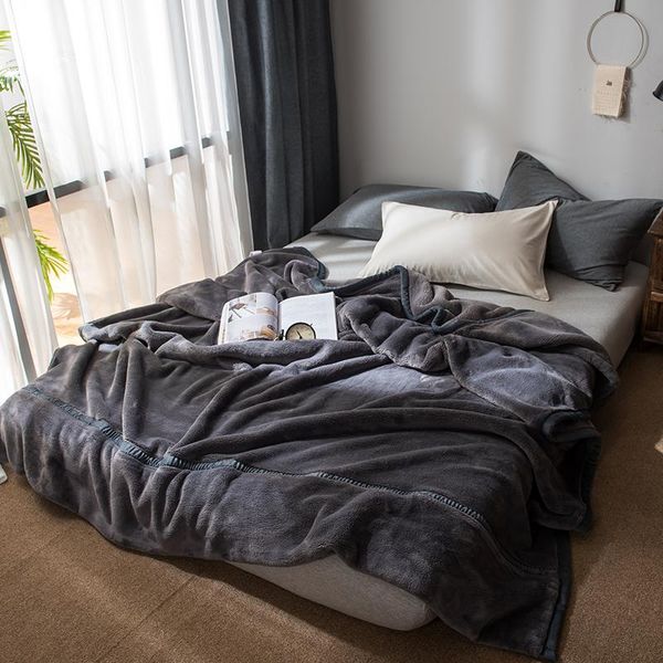 

blankets cover thick blanket flannel for beds wearable decor home warm solid student couverture textile dh50tz