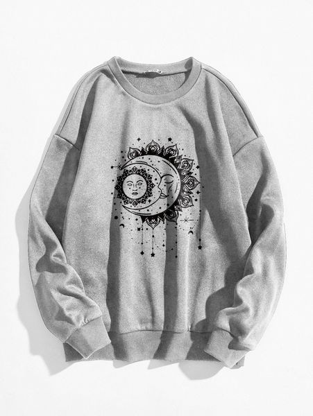 

oversized galaxy print thermal sweatshirt c0af#, White;black